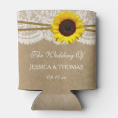 Het Collectie Kraft, Lace & Sunflower Wedding Blikjeskoeler (Achterkant)