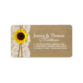 Het Collectie Kraft, Lace & Sunflower Wedding Etiket (Voorkant)