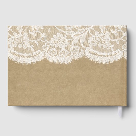 Het Collectie Kraft, Lace & Sunflower Wedding Gastenboek (Achterkant)