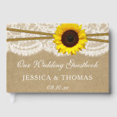 Het Collectie Kraft, Lace & Sunflower Wedding Gastenboek (Voorkant)