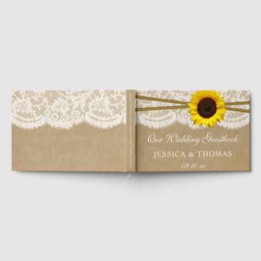 Het Collectie Kraft, Lace & Sunflower Wedding Gastenboek (Volledig)