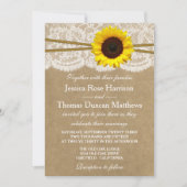 Het Collectie Kraft, Lace & Sunflower Wedding Kaart (Voorkant)
