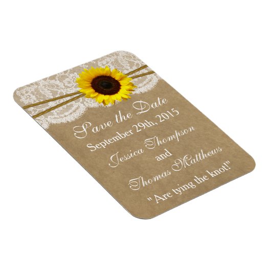 Het Collectie Kraft, Lace & Sunflower Wedding Magneet (Rechterzijde)
