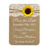 Het Collectie Kraft, Lace & Sunflower Wedding Magneet (Verticaal)