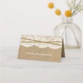 Het Collectie Kraft, Lace & Sunflower Wedding Plaatskaartje (Achterkant)