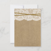 Het Collectie Kraft, Lace & Sunflower Wedding RSVP Kaartje (Achterkant)