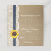 Het Collectie Kraft, Lace & Sunflower - Zeemacht Plaatskaartje (Buitenkant ongevouwen)