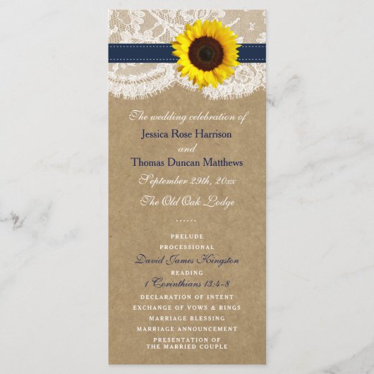 Het Collectie Kraft, Lace & Sunflower - Zeemacht Programmakaart (Voorkant)