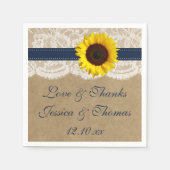 Het Collectie Kraft, Lace & Sunflower - Zeemacht Servetten (Voorkant)