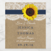 Het Collectie Kraft, Lace & Sunflower - Zeemacht Wijn Etiket (Enkel label)