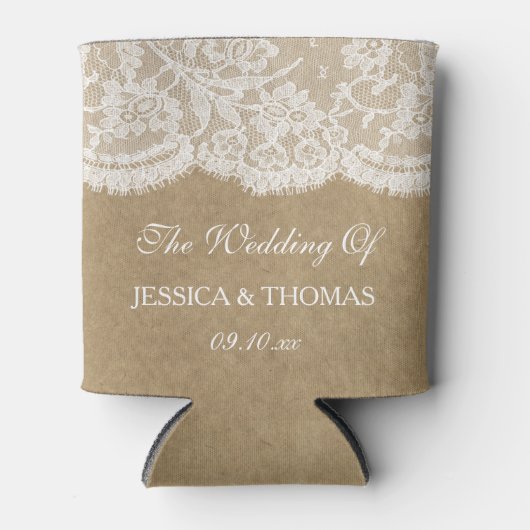 Het Collectie Kraft & Lace Wedding Blikjeskoeler (Voorkant)