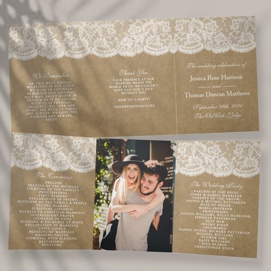 Het Collectie Kraft & Lace Wedding Drieluik Programma