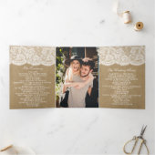 Het Collectie Kraft & Lace Wedding Drieluik Programma (Binnen)