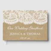 Het Collectie Kraft & Lace Wedding Gastenboek (Voorkant)