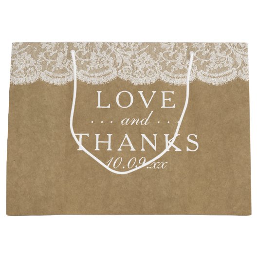 Het Collectie Kraft & Lace Wedding Groot Cadeauzakje (Voorkant)