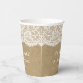 Het Collectie Kraft & Lace Wedding Papieren Bekers (Rechts)