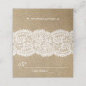 Het Collectie Kraft & Lace Wedding Plaatskaartje (Buitenkant ongevouwen)