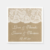 Het Collectie Kraft & Lace Wedding Servet (Voorkant)