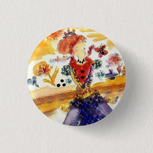 HET COLLECTIE LADY (WATERVERVEN) RONDE BUTTON 3,2 CM (Voorkant)