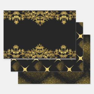 Het Collectie Rustic Black Gold - Verpakkingspapie Inpakpapier Vel