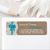 Het Collectie Rustic Blue Bow Wedding Etiket (Insitu)