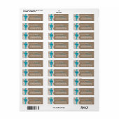 Het Collectie Rustic Blue Bow Wedding Etiket (Full Sheet)