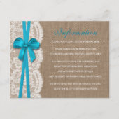 Het Collectie Rustic Blue Bow Wedding Informatiekaartje (Voorkant)