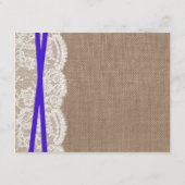 Het Collectie Rustic Blue Bow Wedding Informatiekaartje (Achterkant)