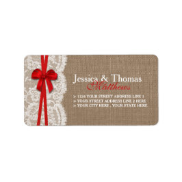 Het Collectie Rustic Red Bow Wedding Etiket