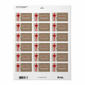 Het Collectie Rustic Red Bow Wedding Etiket (Full Sheet)