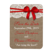 Het Collectie Rustic Red Bow Wedding Magneet (Verticaal)