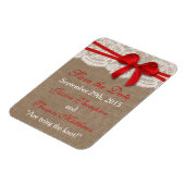 Het Collectie Rustic Red Bow Wedding Magneet (Linkerzijde)