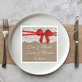 Het Collectie Rustic Red Bow Wedding Servetten