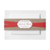 Het Collectie Rustic Red Bow Wedding Uitnodigingen Wikkel (Voorkant Voorbeeld)