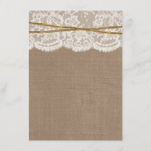 Het Collectie Rustic Twine Bow Wedding - Menu (Achterkant)