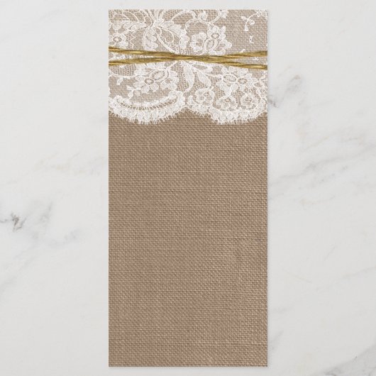 Het Collectie Rustic Twine Bow Wedding - Menu (Achterkant)