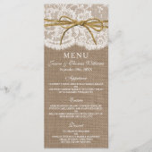 Het Collectie Rustic Twine Bow Wedding - Menu (Voorkant)