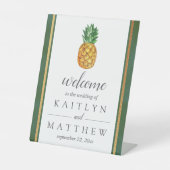 Het Collectie Tropische anananas Wedding Welkom Reclamebord Met Voetstuk (Voorkant)