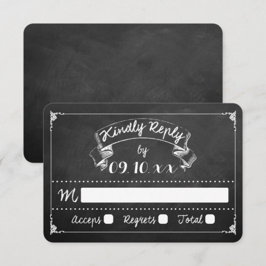 Het Collectie Typografie Chalkboard Wedding (Voorkant / Achterkant)