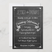 Het Collectie Typografie Chalkboard Wedding Kaart (Voorkant)