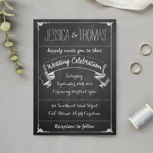 Het Collectie Typografie Chalkboard Wedding Kaart