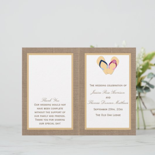 Het Collectie van de Beach Burlap Wedding van het  (Staand voorkant)