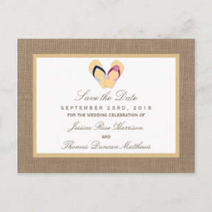 Het Collectie van de Beach Burlap Wedding van het Aankondigingskaart