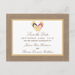 Het Collectie van de Beach Burlap Wedding van het  Aankondigingskaart