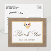 Het Collectie van de Beach Burlap Wedding van het  Briefkaart (Voorkant / Achterkant)