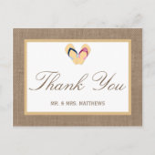 Het Collectie van de Beach Burlap Wedding van het  Briefkaart (Voorkant)