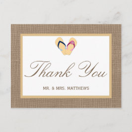 Het Collectie van de Beach Burlap Wedding van het  Briefkaart