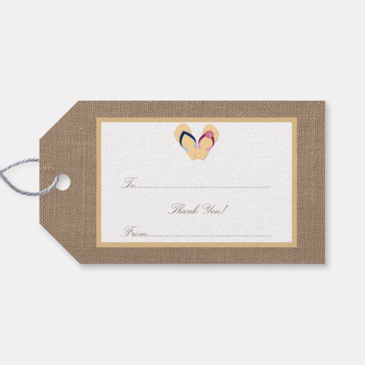 Het Collectie van de Beach Burlap Wedding van het  Cadeaulabel (Achterkant Horizontaal)
