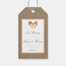 Het Collectie van de Beach Burlap Wedding van het  Cadeaulabel