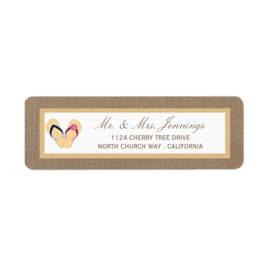 Het Collectie van de Beach Burlap Wedding van het  Etiket (Voorkant)